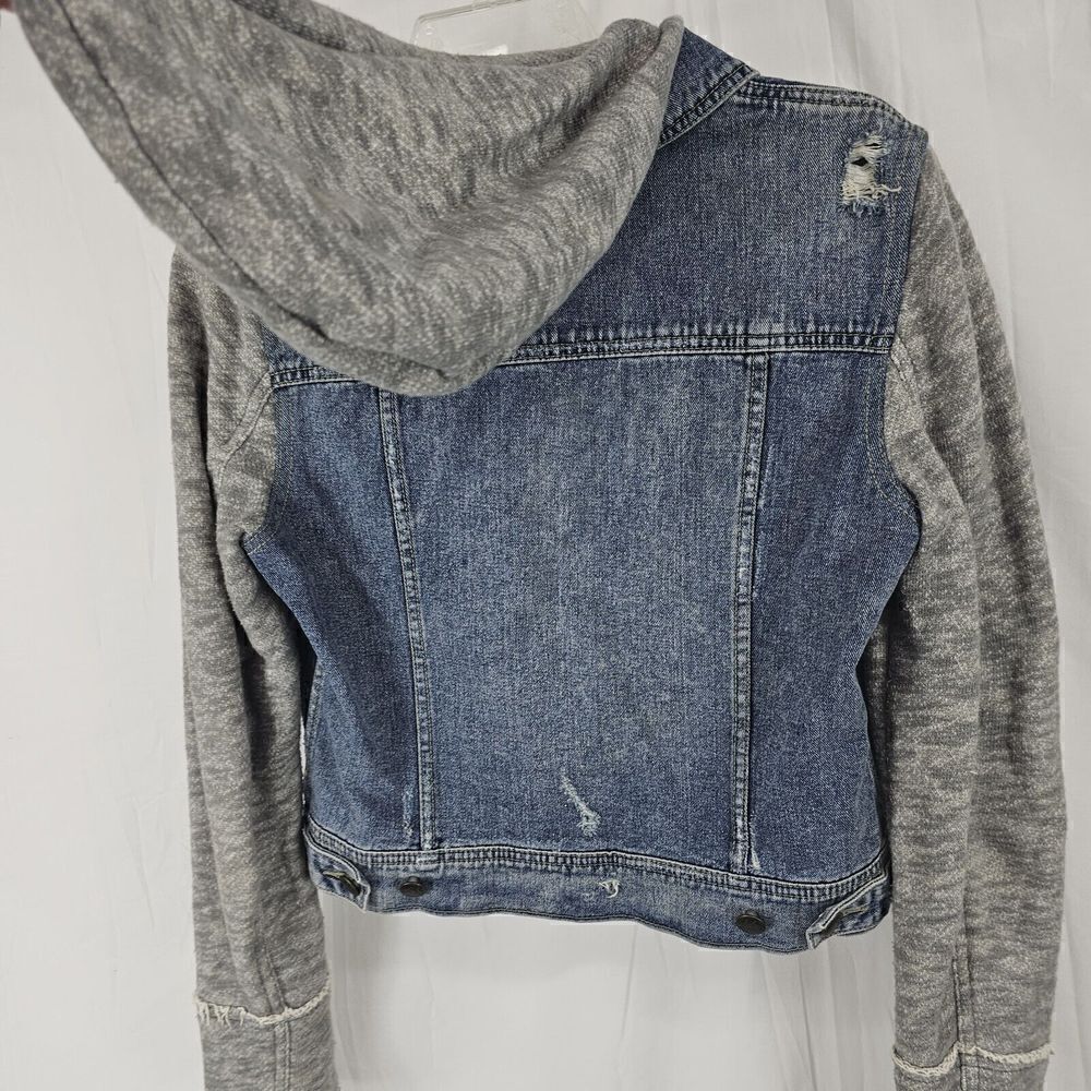 Free People Denim and Knit Hoodie Jacket Size Small - Picture 9 of 9